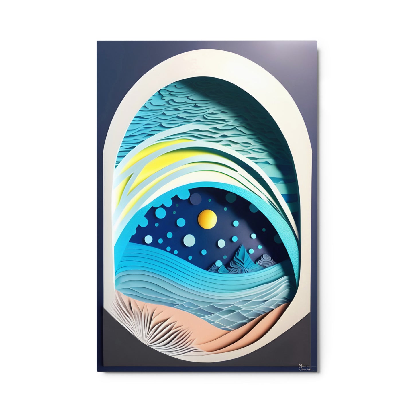 Gilded Journey: A Fine Wall Art from the 'Saltwater Dreams' Collection