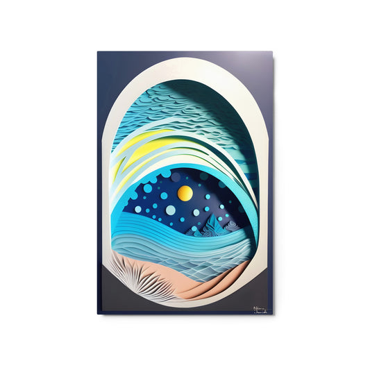 Gilded Journey: A Fine Wall Art from the 'Saltwater Dreams' Collection